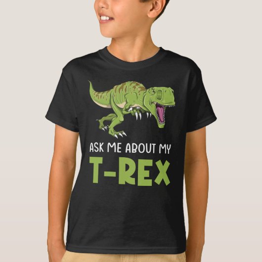 Vraag me naar mijn T-Rex Tyrannosaurus Rex Dinosau T-shirt (Voorkant)