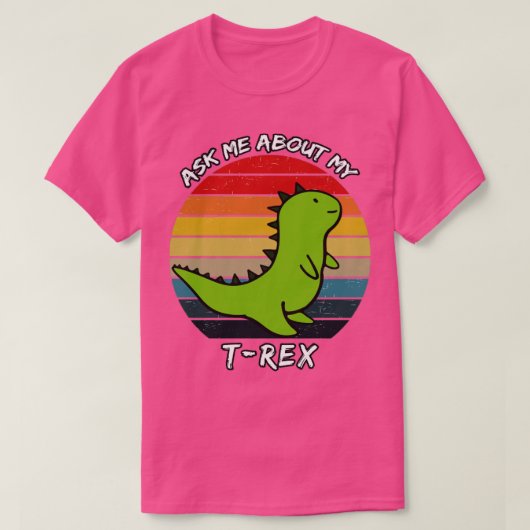 Vraag me naar mijn Trex Retro Sunset T-shirt (Design voorkant)