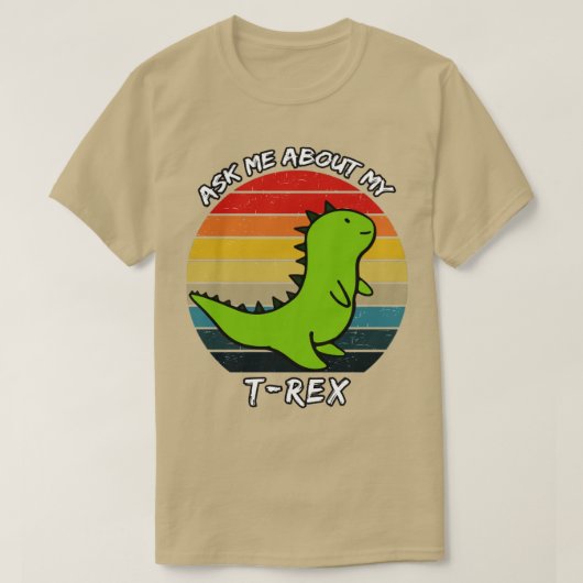 Vraag me naar mijn Trex Retro Sunset T-shirt (Design voorkant)