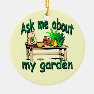 Vraag me naar mijn tuin keramisch ornament