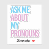 Vraag me naar mijn voornaamwoorden sticker (Vel)