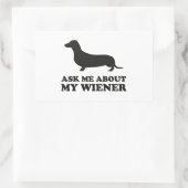 Vraag me naar mijn vrouw rechthoekige sticker (Tas)