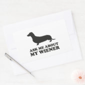 Vraag me naar mijn vrouw rechthoekige sticker (Envelop)