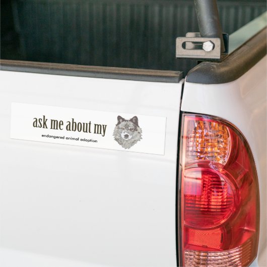 Vraag me naar mijn WOLF... Bumpersticker (Op Truck)