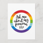 Vraag me naar m'n pronoun? briefkaart (Voorkant)