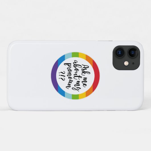 Vraag me naar m'n pronoun? Case-Mate iPhone case (Achterkant (horizontaal))