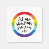 Vraag me naar m'n pronoun? servet (Voorkant)