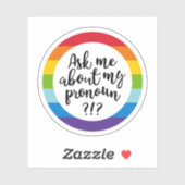 Vraag me naar m'n pronoun? sticker (Vel)