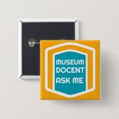 Vraag me naar Museum Docent Button (Voorkant /achterkant)