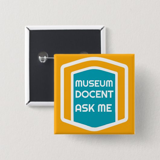 Vraag me naar Museum Docent Button (Voorkant /achterkant)