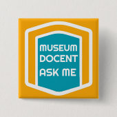 Vraag me naar Museum Docent Button (Voorkant)