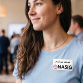 Vraag me naar NASIG white Naambadge