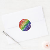 Vraag me naar neurodiversiteit ronde sticker (Envelop)