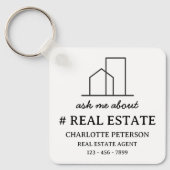 Vraag me naar onroerend goed sleutelhanger (Voorkant)