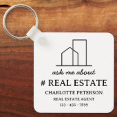 Vraag me naar onroerend goed sleutelhanger (Voorkant)