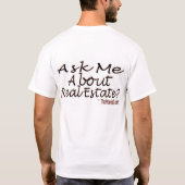 Vraag me naar onroerend goed? t-shirt (Achterkant)