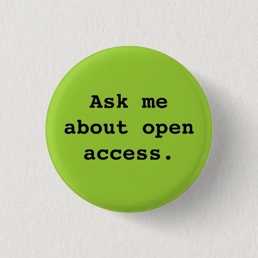 Vraag me naar open toegang. ronde button 3,2 cm (Voorkant)