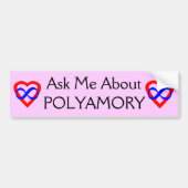 Vraag me naar Polyamory Bumpersticker (Voorkant)