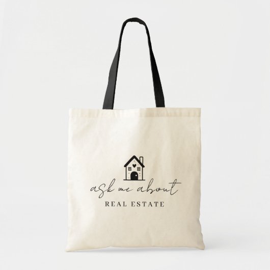 Vraag me naar promotionele objecten in onroerend g tote bag (Voorkant)