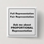 Vraag me naar Proportional Representation square Vierkante Button 5,1 Cm (Voorkant)