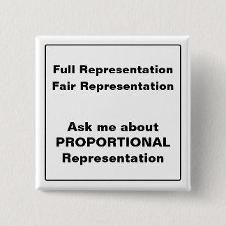 Vraag me naar Proportional Representation square Vierkante Button 5,1 Cm