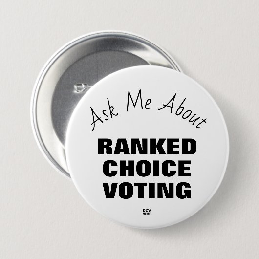 Vraag me naar RCV-toets Ronde Button 7,6 Cm (Voorkant /achterkant)