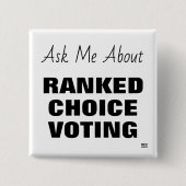 Vraag me naar RCV-toets Vierkante Button 5,1 Cm (Voorkant)