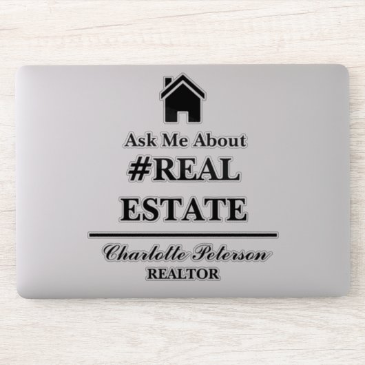 Vraag me naar Real Estate Laptop Sticker (Computer)