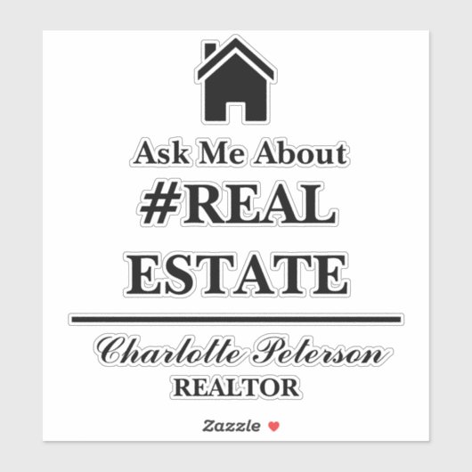 Vraag me naar Real Estate Laptop Sticker (Vel)