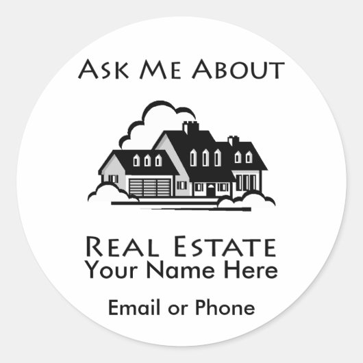 Vraag me naar Real Estate Sticker (Voorkant)