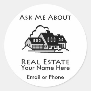 Vraag me naar Real Estate Sticker