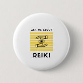 Vraag me naar reiki ronde button 5,7 cm (Voorkant)