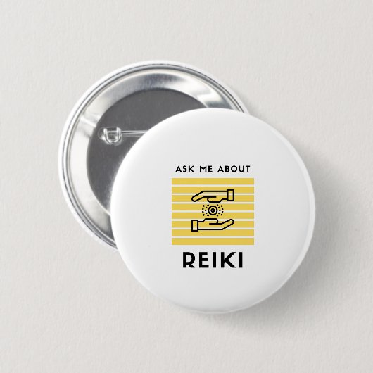 Vraag me naar reiki ronde button 5,7 cm (Voorkant /achterkant)