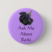 Vraag me naar Reiki Roos Ronde Button 5,7 Cm (Voorkant)