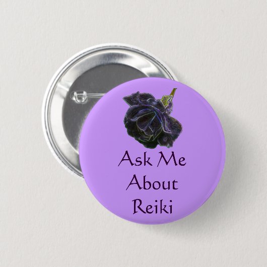 Vraag me naar Reiki Roos Ronde Button 5,7 Cm (Voorkant /achterkant)