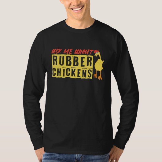 Vraag me naar Rubberkippen T-shirt (Voorkant)
