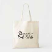 Vraag me naar Shirt Realtor Marketing Tote Bag (Voorkant)