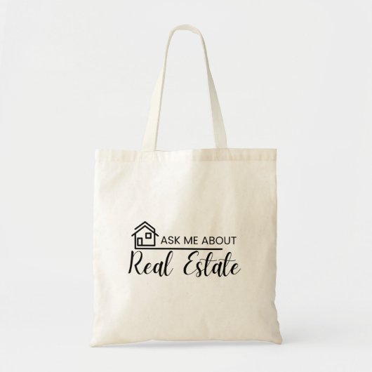 Vraag me naar Shirt Realtor Marketing Tote Bag (Voorkant)