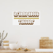 Vraag me naar Tattoos Poster (Keuken)