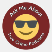 Vraag me naar True Crime Podcasts Ronde Sticker (Voorkant)