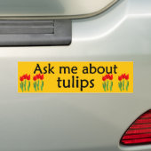 Vraag me naar tulpen bumpersticker (Op auto)