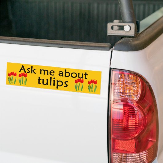 Vraag me naar tulpen bumpersticker (Op Truck)