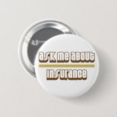 Vraag me naar verzekering ronde button 5,7 cm (Voorkant /achterkant)