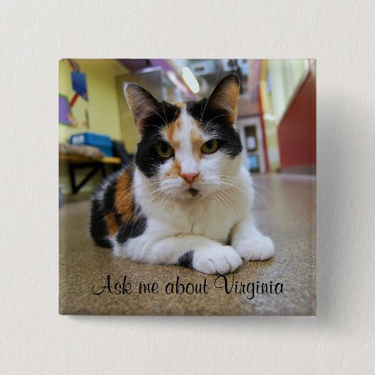 Vraag me naar Virginia Button (Voorkant)