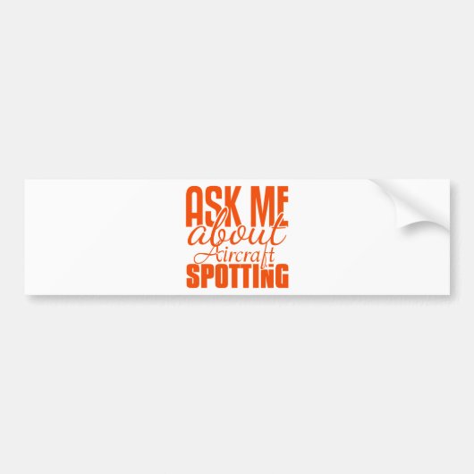 Vraag me naar Vliegtuig scrollen Bumpersticker (Voorkant)