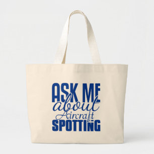 Vraag me naar Vliegtuig scrollen Grote Tote Bag