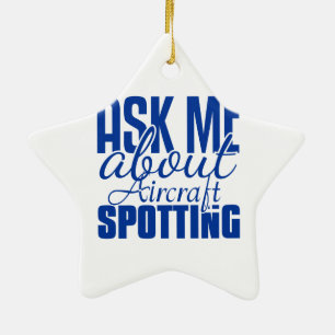 Vraag me naar Vliegtuig scrollen Keramisch Ornament