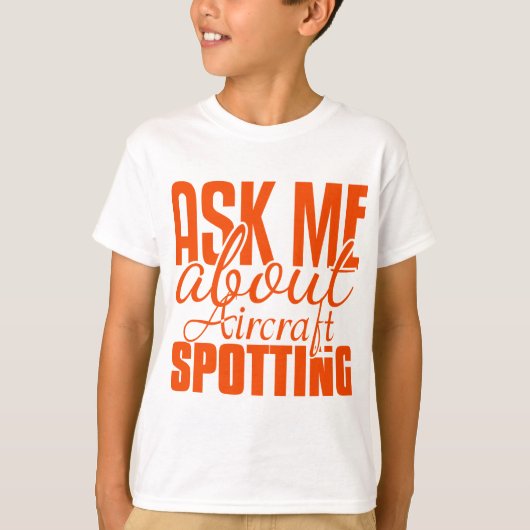 Vraag me naar Vliegtuig scrollen T-shirt (Voorkant)