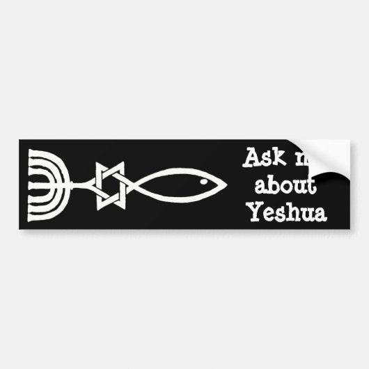 Vraag me naar Yeshua Bumpersticker (Voorkant)