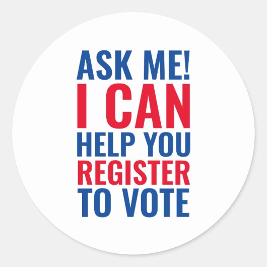 Vraag me of ik je kan helpen om patriottisch te st ronde sticker (Voorkant)